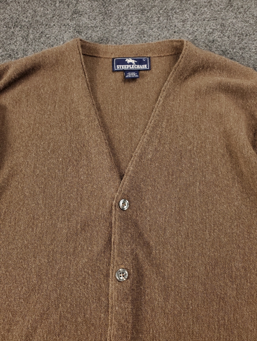 Vintage 80s 90s Steeplechase Cardigan Sweater Button Up Kurt Cobain Grunge Brown - Picture 4 of 7